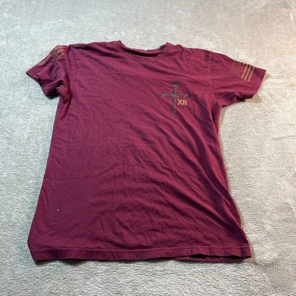 Warrior12 Unisex Short Sleeve Red‎ Only Kneel For One Military Religion God M - Picture 2 of 10